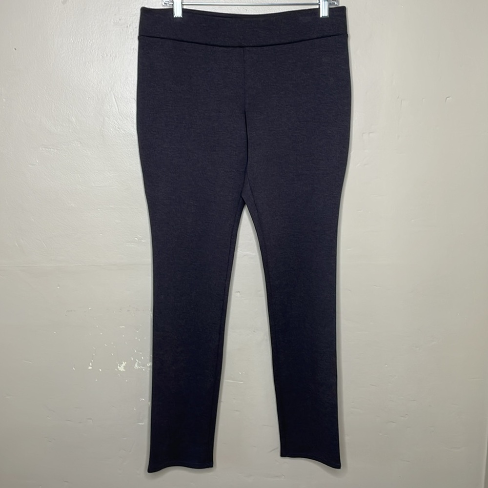 WHITE HOUSE BLACK MARKET Ponte Knit Gray Pants Pull-On Stretchy Straight Leg